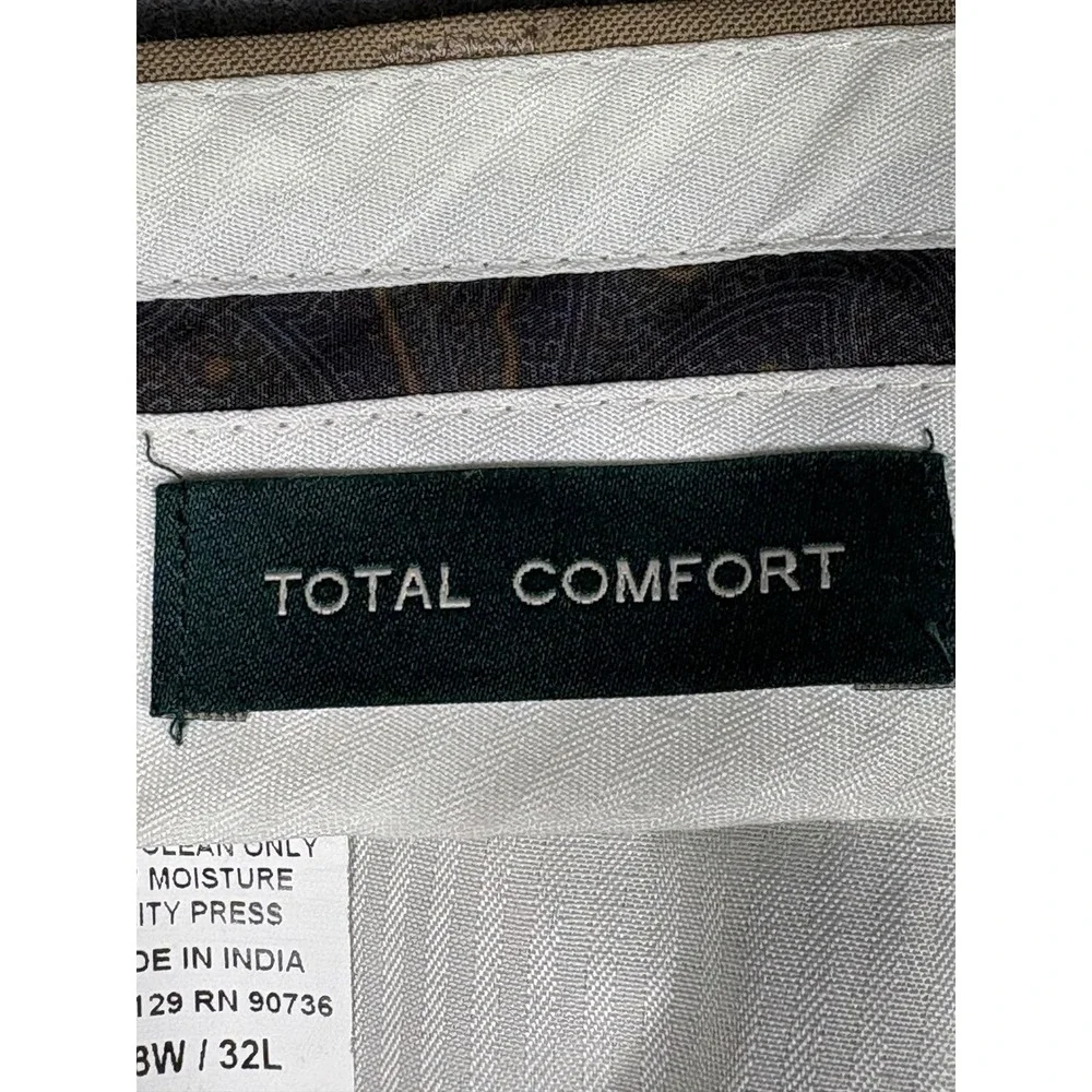 Lauren Ralph Lauren Mens Total Comfort Pleated Cuffed Dress Pants Tan 38W 32L